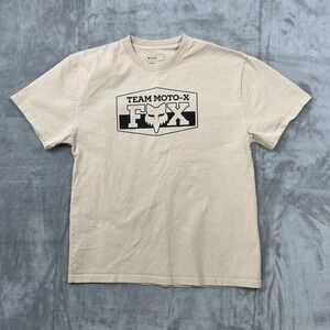Fox Moto-X‎ Racing T Shirt Size M Ivory Logo Cotton